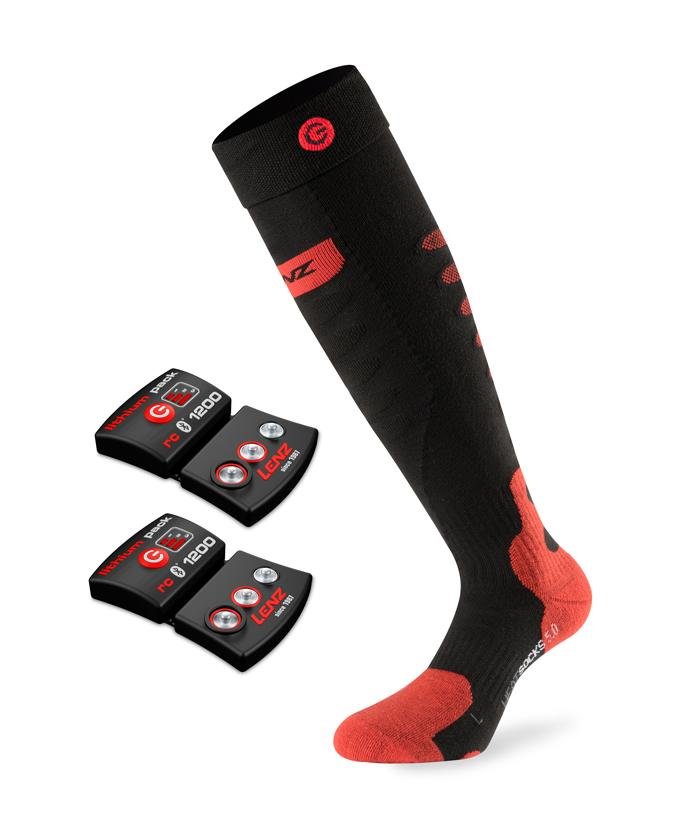 SET - Vyhřívané ponožky LENZ Heat Socks 5.0 Toe Cap + baterie lithium pack rcB 1200